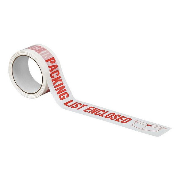 Packing Tape, 1.9 mil Thick, 2 in W x 55 yd L, 3 in Core Dia., White
