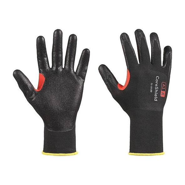 Cut-Resistant Gloves, Cut Level A1 ,Dipped ,Nitrile ,Smooth ,9 1 PR