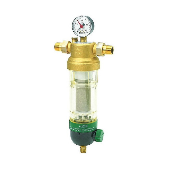 WATER FILTER 1" SWEAT & THREADED MNPT UNIONS,100 MICRON FILTER