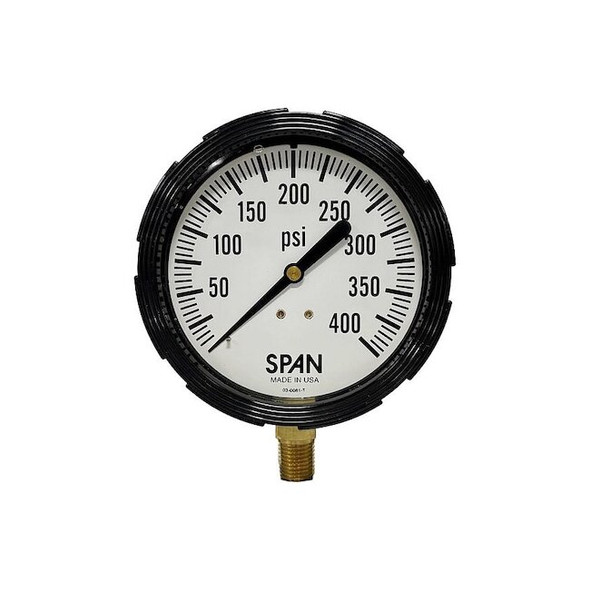 Industrial Pressure Gauge, 1/4 in NPT, Bottom Location