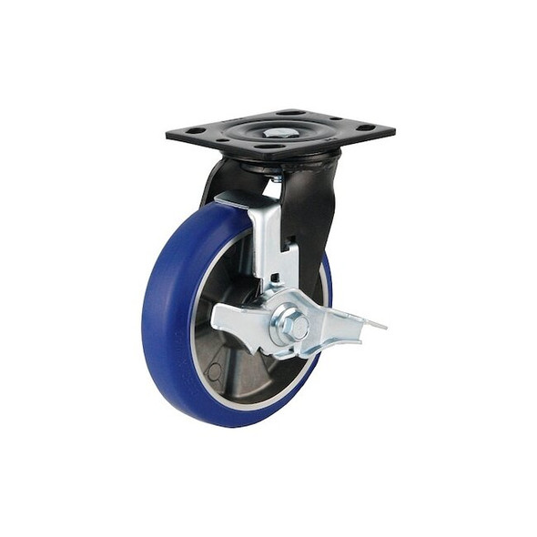 Foot Master Plate Caster,Swivel,Polyurethane,190mm H PME-150-BSF-MUD