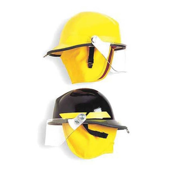 Fire Helmet, Thermoplastic, 6 pt Ratchet, Yellow, Fits Hat Size 6-1/2 to 8
