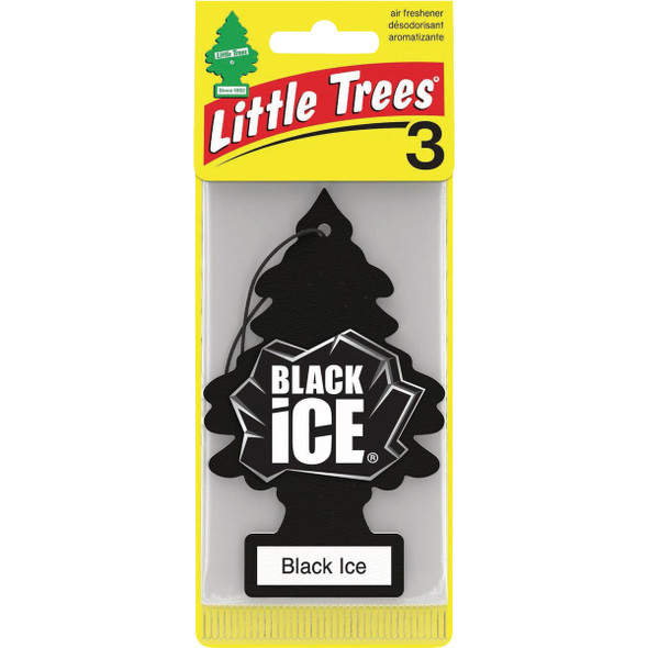 Little Trees Car Air Freshener, Black Ice (3-Pack) U3S-32055