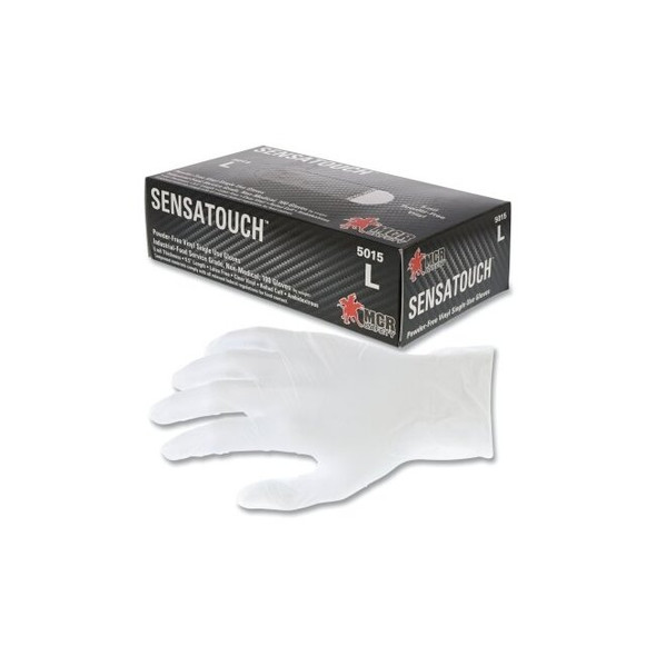 SENSAGUARD Powder-Free Vinyl Disposable Gloves, 5 mil, X-Large, Clear