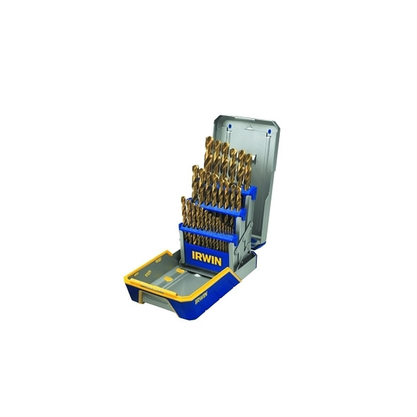 29-pc Titanium Metal Index Drill Bit Sets, 1/16 in - 1/2 in Cut Dia.