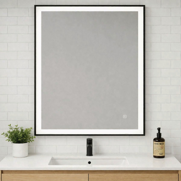 Dweller Lumi 24 In. x 30 In. Wireless Rechargeable Battery LED Mirror, Black BMR-LUM2430-40 289578