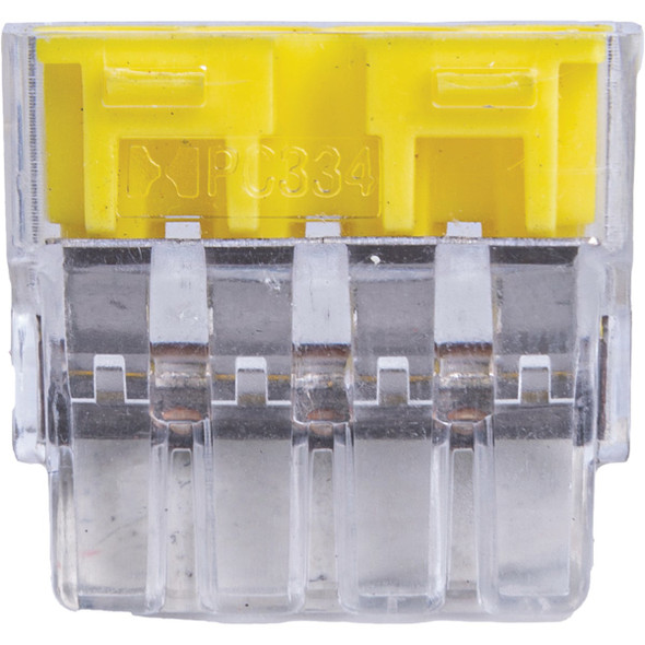Gardner Bender Yellow 4-Port PushGard Push-in Wire Connector (100-Pack) 10-PC4