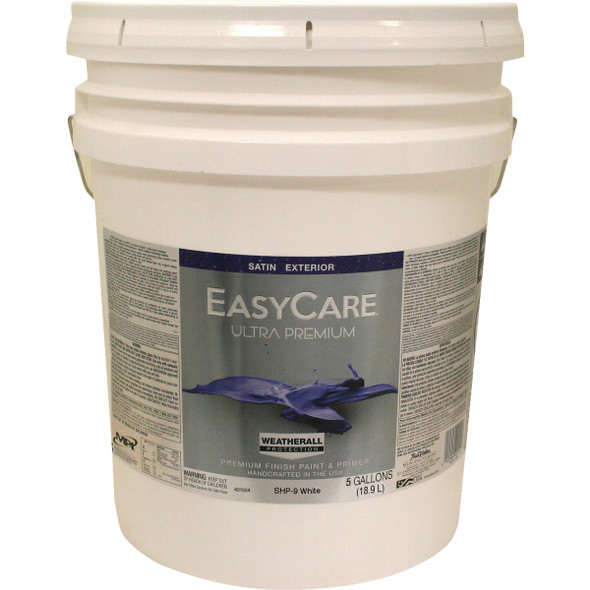 EasyCare Ultra Premium Satin Exterior Paint, White, 5 Gal. SHP9-5G