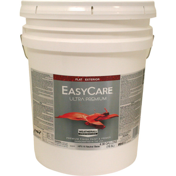 EasyCare Ultra Premium Flat Exterior Paint, Neutral Base, 5 Gal. HPXN-5G