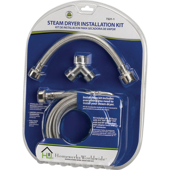 Homewerks Stainless Steel Steam Dryer Installation Kit 7221-1 496233