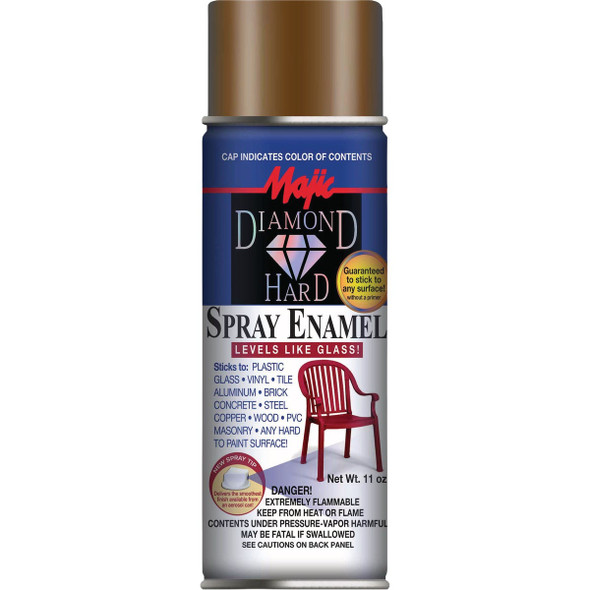 Majic Diamond Hard Aerosol Spray Enamel, Gloss Brown, 12 Oz. 8-21502-8