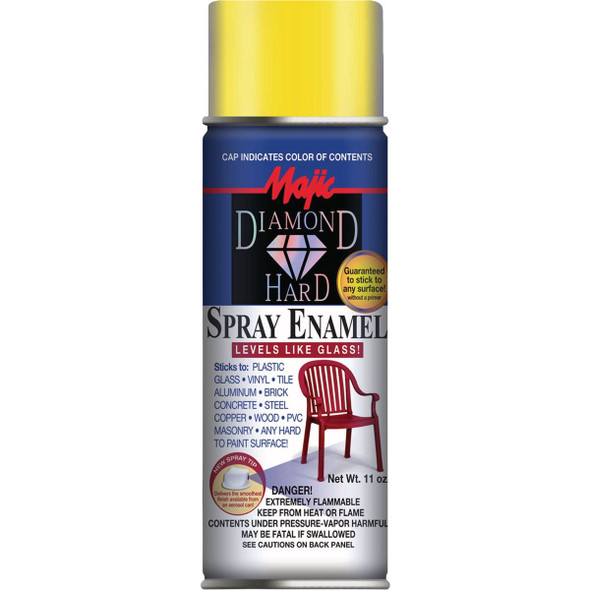 Majic Diamond Hard Aerosol Spray Enamel, Gloss Light Yellow, 12 Oz. 8-21508-8