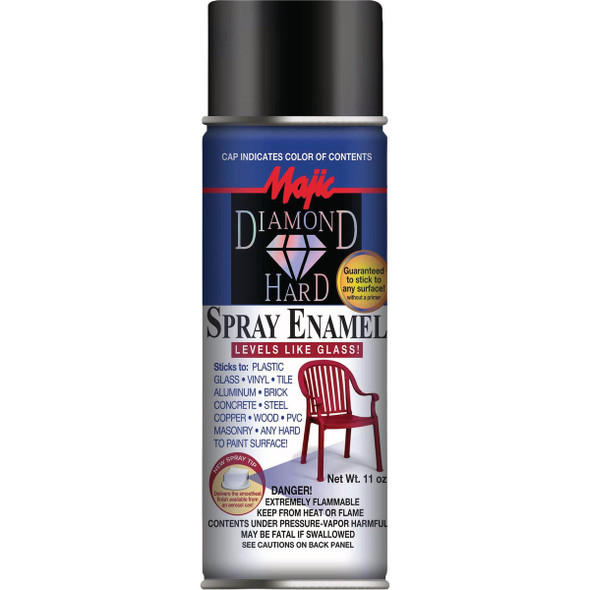 Majic Diamond Hard Aerosol Spray Enamel, Gloss Black, 12 Oz. 8-21501-8
