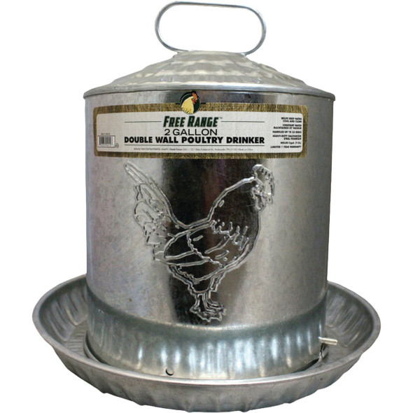 Manna Pro 2 Gal. Galvanized Steel Chicken Waterer 1000263