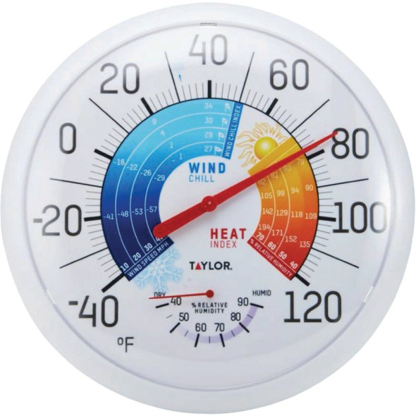 Taylor 13.25 In. Indoor/Outdoor Thermometer/Hygrometer/Wind Chill 6751