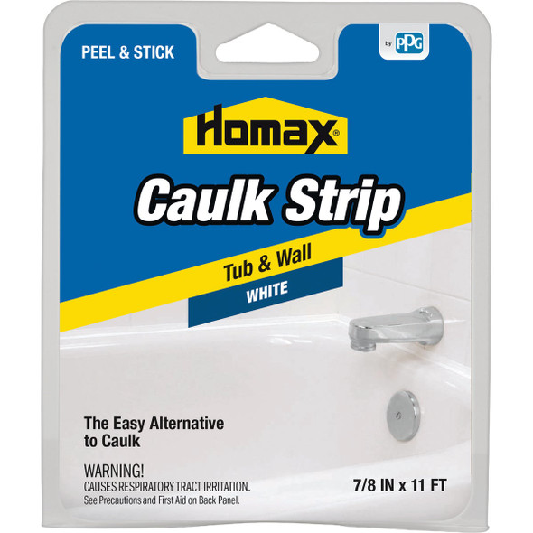 Homax 7-8 In. x 11 Ft. White Tub & Wall Caulk Strip 34015 781413