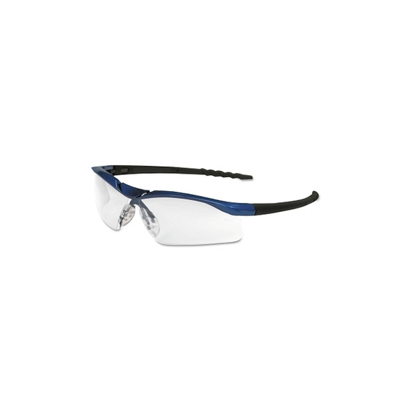 DALLAS Protective Eyewear, Clear Lens, Anti-Fog, Blue Metallic Frame Pack of 12