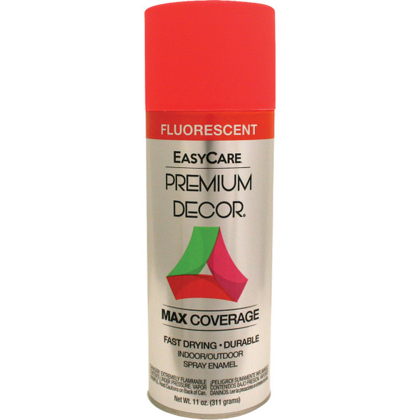 EasyCare Premium Decor 11 Oz. Fluorescent Spray Paint, Hot Red PDFL2-AER