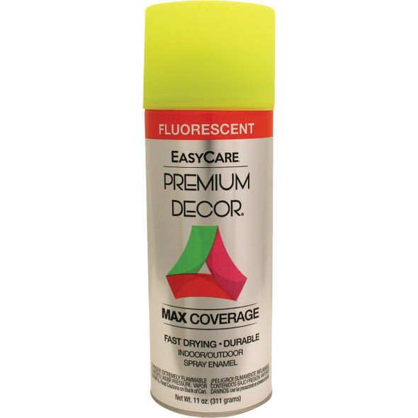 EasyCare Premium Decor 11 Oz. Fluorescent Spray Paint, Bright Yellow PDFL3-AER