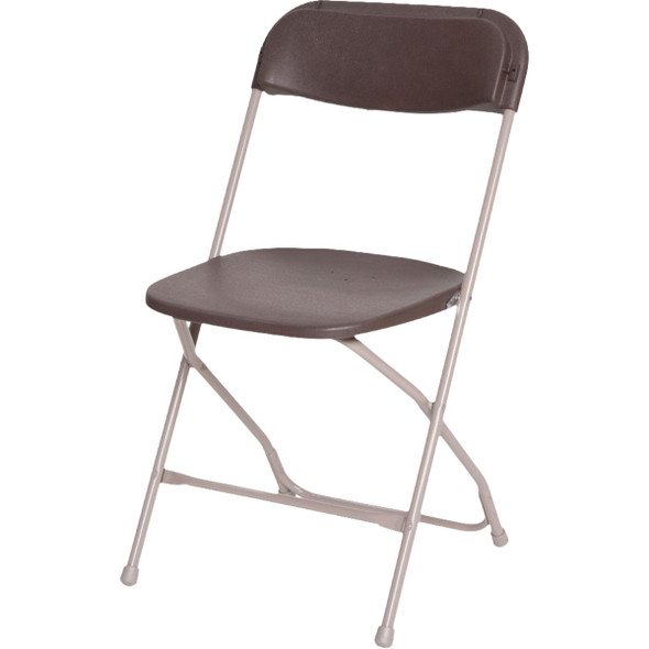 Pre Sales Inc. Brown Plastic Metal Frame Folding Chair 2190 Pack of 10