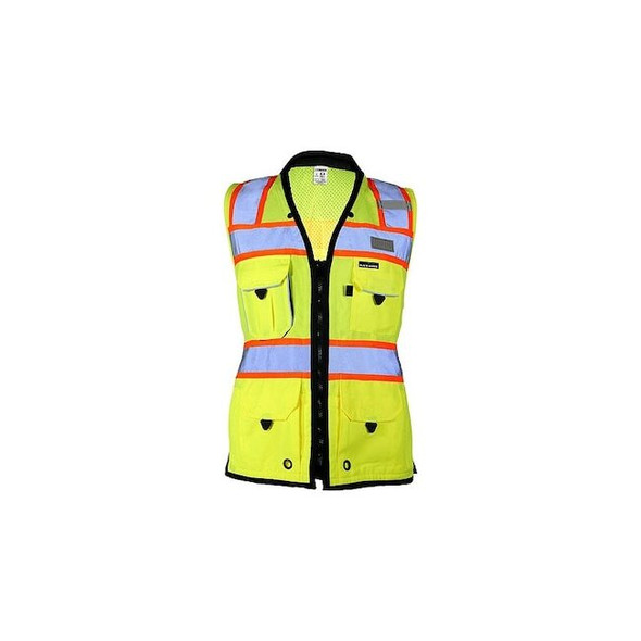 Kishigo Surveyors Vest,Zipper,Lime,XL S5021-XL