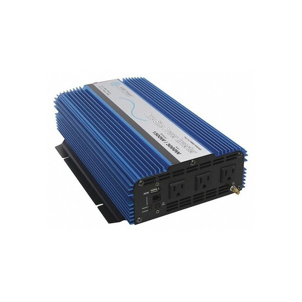 Power Inverter, Pure Sine, 3,000 W Peak, 1,500 W Continuous, 3 Outlets