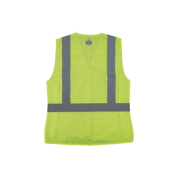 Ergodyne Hi-Vis Vest, XL, Lime, Polyester, 2 22445