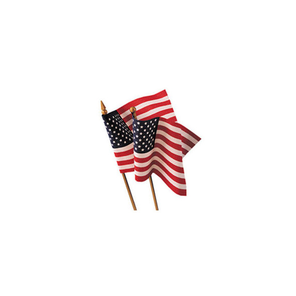 12 x 18"" US Hand-Held Stick Flag with Gold Speartip Pack of 12