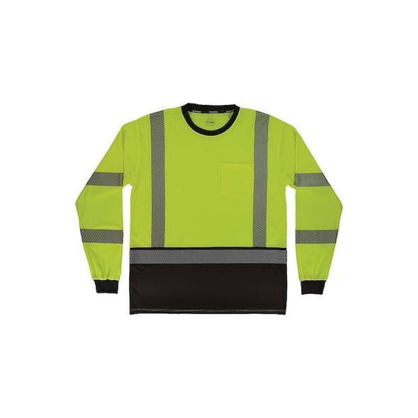 Ergodyne Hi-Vis Shirt,2XL,Lime,Long Sleeve 22296