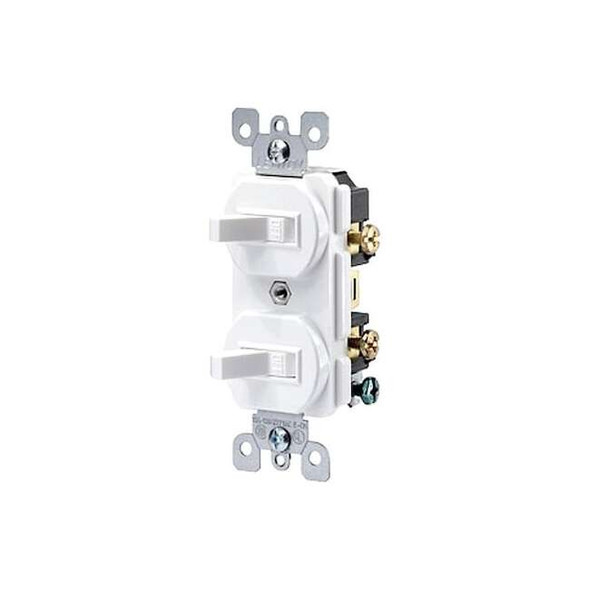 Leviton Wall Switch, Toggle, 20 A, White 5334-W