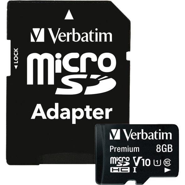 Verbatim Class 10 8GB MicroSDHC Card with Adapter VTM44081