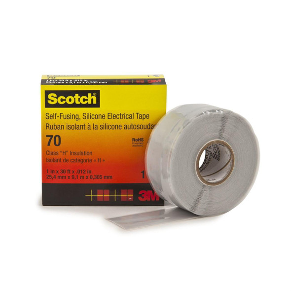 51128-57261 3M 70 Self-Fusing Silicone Rubber Electrical Tape,1"x 30ft
