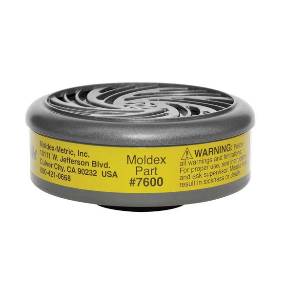 7600 Moldex Cartridges, Reusable, Multi-Gas/Vapor Smart, Black, 7000, 36 Months, PVC Free