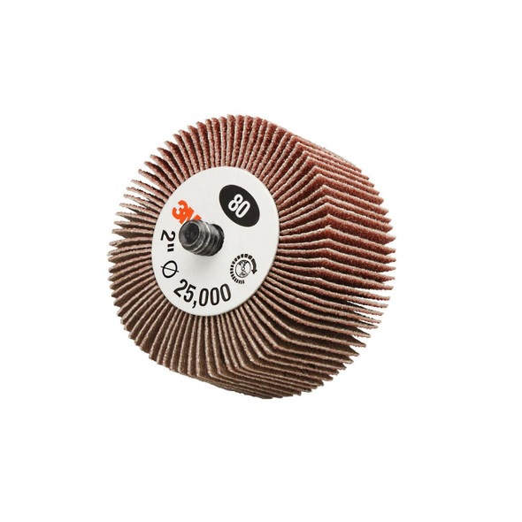 7100178243 3M™ 244D Wheel, Flap, 3 Inch Dia, AO, 80 Grit, Coated