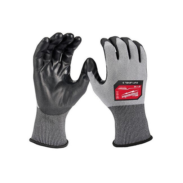 48-73-8732B Milwaukee® High-Dexterity Cut Level 3 Polyurethane Dipped Gloves, Bulk Pack, Large