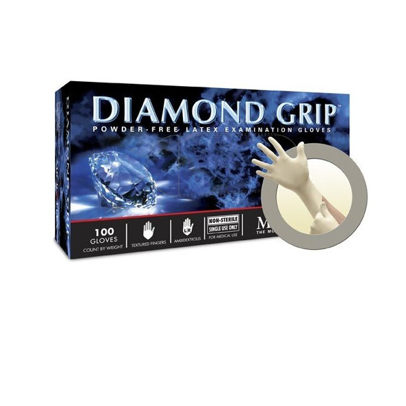 MF-300-L Microflex Diamond Grip Powder Free Latex Exam Gloves, L