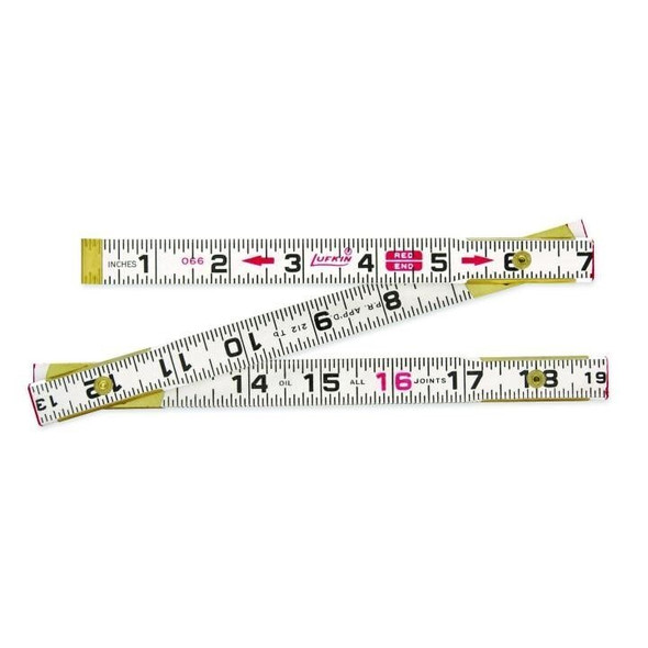 066FN Crescent Lufkin, Red End Folding Wood Rule, 6 ft, 0.13 Inch, 0.625 Inch