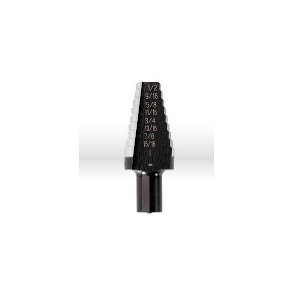 10220 Irwin Unibit Step Drill Bit Set,8 Hole S (9/16''-1''),Shank1/2",1/8'' Increments