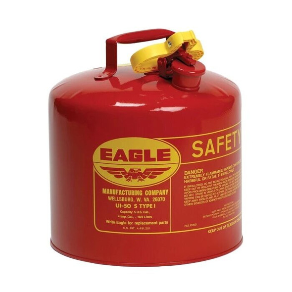UI-50-S Eagle Type 1 Safety Can,Meets OSHA & NFPA Code 30 requirements,5 gal,Galvanized steel,Red