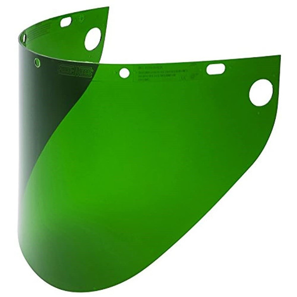 4199DGN Fibre-Metal Faceshield Window Extended View .060" 9 3/4"x19" Dark Green