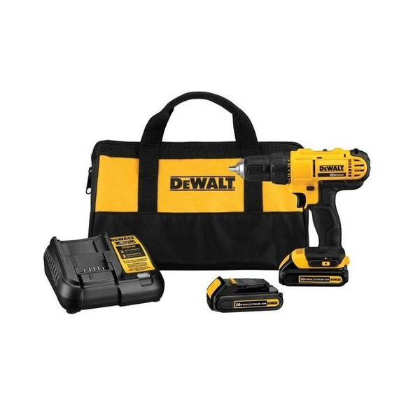 DCD771C2 DeWalt 20V Max* Lithium Ion Compact Drill Driver Kit