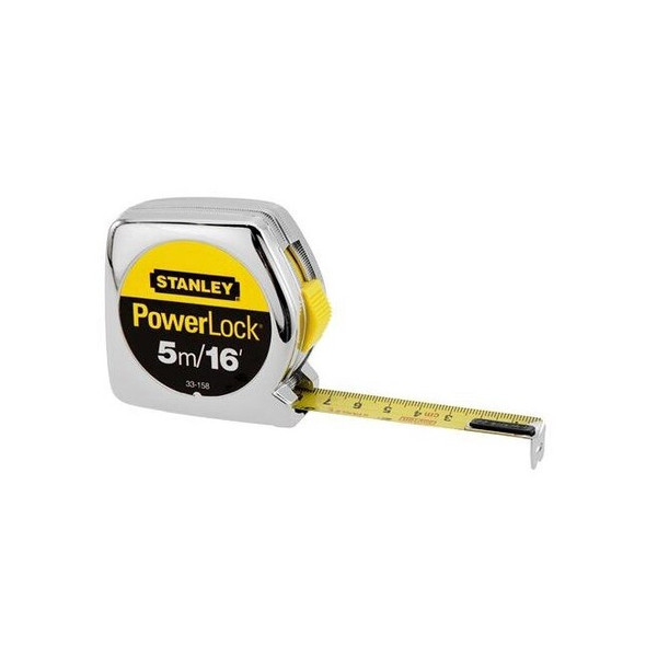 33-158 Stanley Power Lock Tape Measure,Tape rule,Forward,3/4" blade width,L 16'