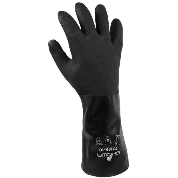 Chemical Resistance Glove, Size: Large; Length: 13; Color: Black; Grip: Rough