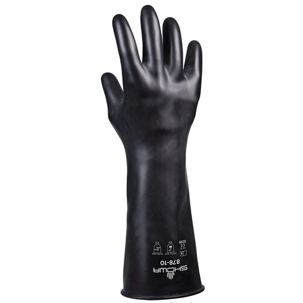 Chemical Resistance Glove, Size: X-Large; Color: Black; Thickness: 25 mil; Cuff Style: Rolled