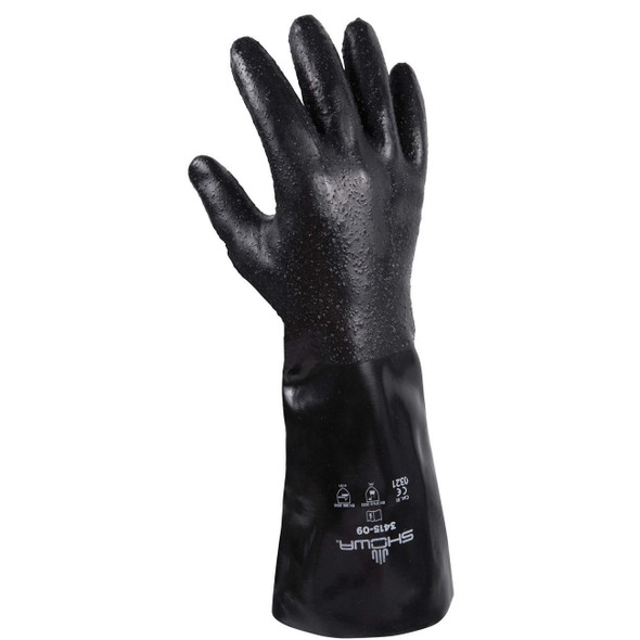 Chemical Resistance Glove, Size: X-Large; Coating Material: Neoprene; Length: 13.5; Color: Black; Grip: Rough