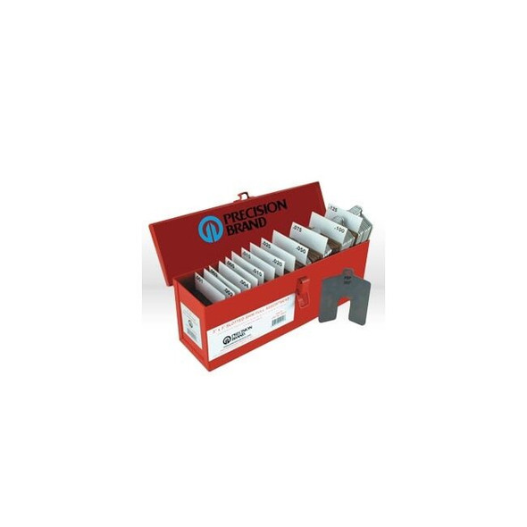 42910 Precision Slotted Shim,B-3"x3",Stainless Steel,260 Pc Full Assortment