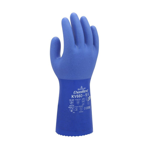 KV660L-09 Showa ATLAS, Cut Resistant Glove, Large, A2 Cut, Blue, 10 L