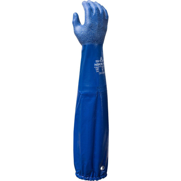 Chemical Resistance Glove, Size: X-Large; Material: Nitrile; Length: 13; Color: Royal Blue; Grip: Rough