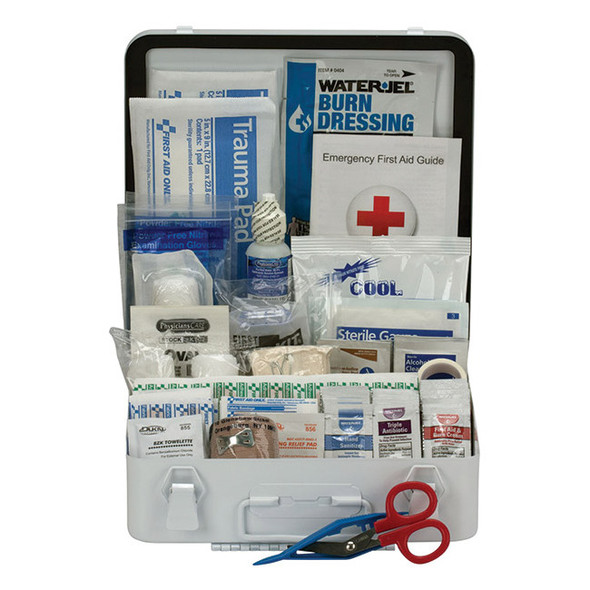 50-Person ANSI A+ Weatherproof First Aid Kit, Metal, 1/Each