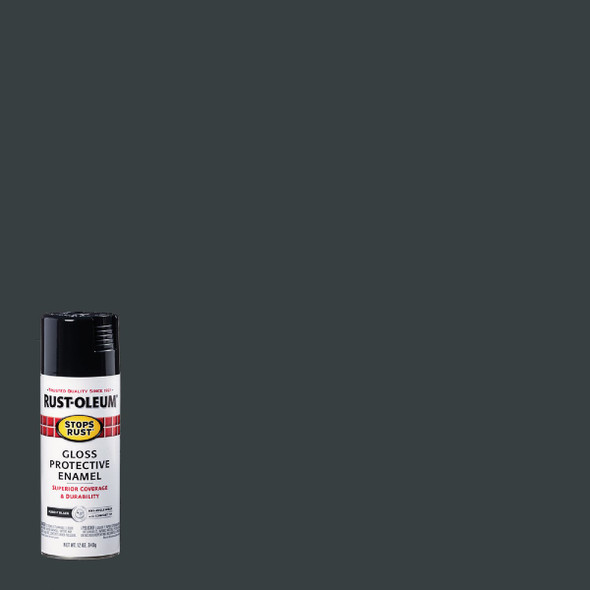 Rust-Oleum Stops Rust Gloss Ink Black 12 Oz. Anti-Rust Spray Paint 371670